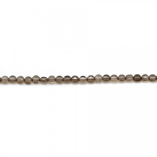 Smoked quartz, in flat round faceted shape, 2.5mm x 20pcs