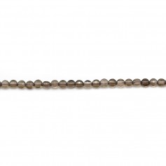 Quartz fumé, de forme ronde plate facetté, 2.5mm x 20pcs