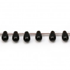 Quartz fumé, en forme de goutte, mesurant 6x9mm x 4pcs