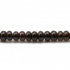Quartz fumé, en forme de rondelle lisse, 4 * 6mm x 10pcs