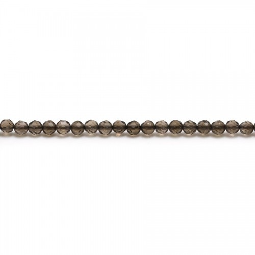 Quartz fumé, de forme ronde facetté, 2 - 2.5mm x 20pcs
