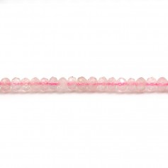 Quartz rose rondelle facette 3x4mm x 40 cm 
