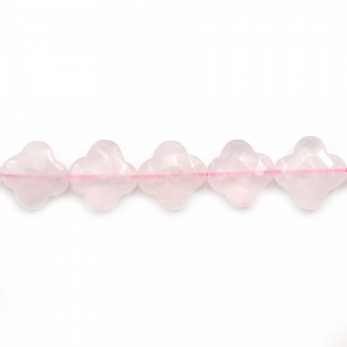 Quartz  Rose trèfle facette 13mm x 1pc 