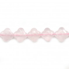 Quartz  Rose trèfle facette 13mm x 1pc 