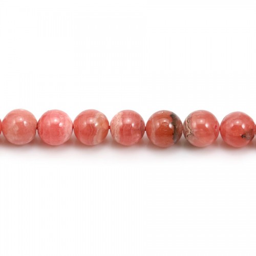 Rhodochrosite Ronde 8mm  x 2pcs  