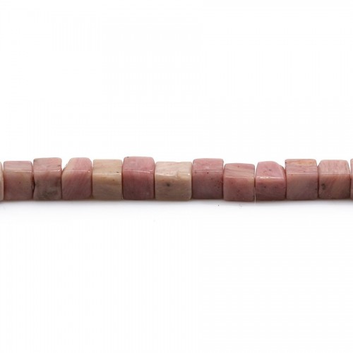 Pink rhodonite, in the shape of a squared, 4mm x 40cm