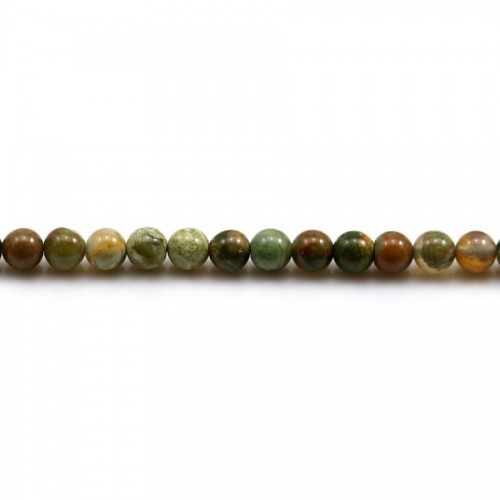 African opal, on beige color, in round shape, 4mm x 40cm