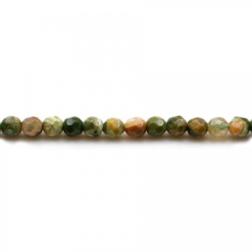 Rhyolite rond facette 4mm x40cm