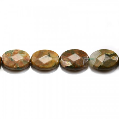 African opal, on beige color, in round shape, 4mm x 40cm
