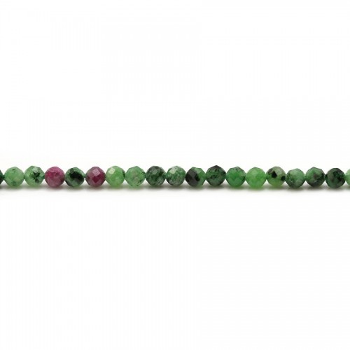 Zoisit Rubin, rund facettiert, 3mm x 39cm