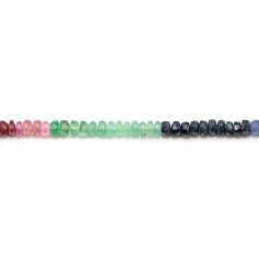 Ruby & Sapphire & Emerald in shape of roundel faceted 3.5 *4.4-2.3 *3.1mm x 1pc