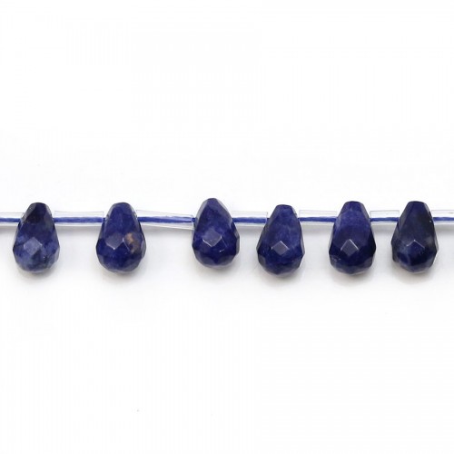 Sodalite in the shape of a faceted drop 6 * 9mm x 4pcs