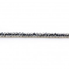 Terahertz de couleur grise, en forme de rondelle facetté, 1.2 * 1.8mm x 39cm