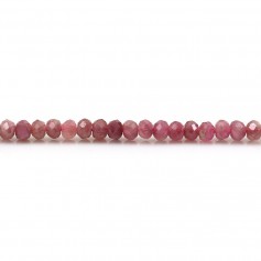 Pink tourmaline, in the shape of a faceted roundel, 3 * 4mm x 39cm