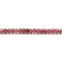 Tourmaline rose, en forme de rondelle facetté, 3 * 4mm x 39cm