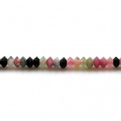 Tourmaline rondelle boulier facette 2x3mm sur fil 39cm