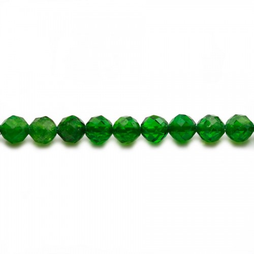 Tsavorite green, in the shape of a faceted round 3.5-4mm x 39cm
