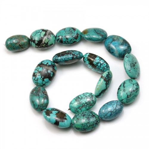 Turquoise oval 15-20x24-28mm x 40cm