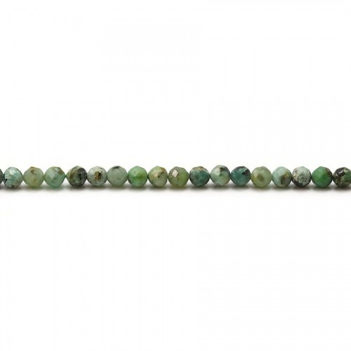 Turquoise africaine de forme ronde facetté, 3mm x 20pcs