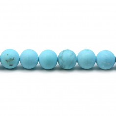 Turquoise reconstitué matte de forme ronde, mesurant 8mm x 10pcs