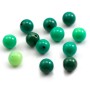 Agate d'herbe verte, semi-percé d'un côté, ronde 10mm x 2pcs