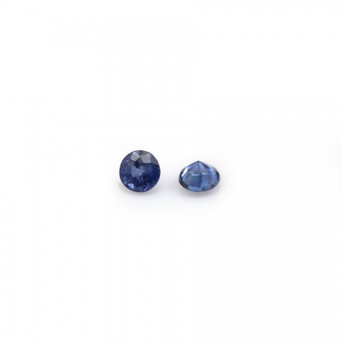 Blue sapphire, round brilliant cut 2-3mm x 1pc