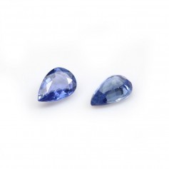 Saphir de couleur bleu, à sertir, taillé en poire, 4 * 6mm x 1pc