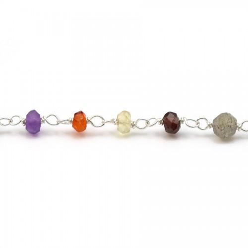 Gold Plated Silver Chain with Ruby Thinted  of  11x16mm x 10cm 