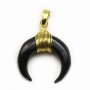 Pendentif en os, en forme de corne, avec fil en métal x 1pc