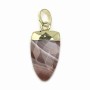 Pendentif en agate bostwana, serti en métal doré, 10 * 18mm x 1pc
