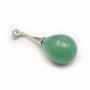 Pendentif d'aventurine verte semi-percé, en forme de goutte, 15x20mm x 1pc