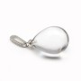 Pendentif en cristal de roche, semi-percé, en forme de goutte, 15x20mm x 1pc