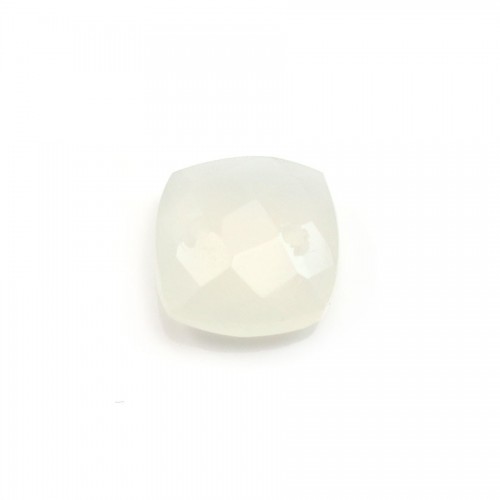 Intercalary in blue chalcedony with 2 holes 10mm x 1pc