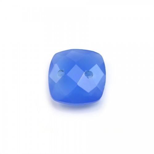 Intercalaire en calcédoine bleu avec 2 trous 10mm x 1pc