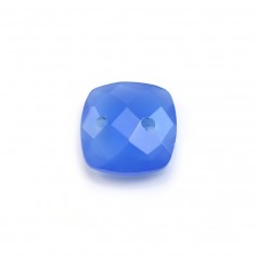 Intercalaire en calcédoine bleu avec 2 trous 10mm x 1pc