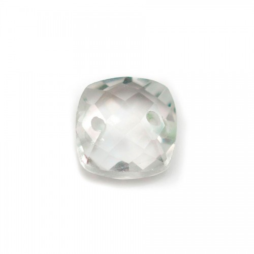 Intercalaire en cristal de roche avec 2 trous 10mm x 1pc