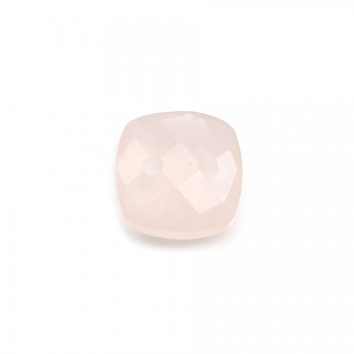 Intercalary in pink quartz with 2 holes 10mm x 1pc