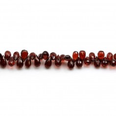 Grenat briolette  5x8mm-6x9mm x 20cm