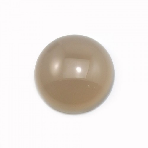 Cabochon d'agate grise, de forme ronde, 16mm x 4pcs