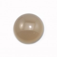 Cabochon d'agate grise, de forme ronde, 16mm x 4pcs