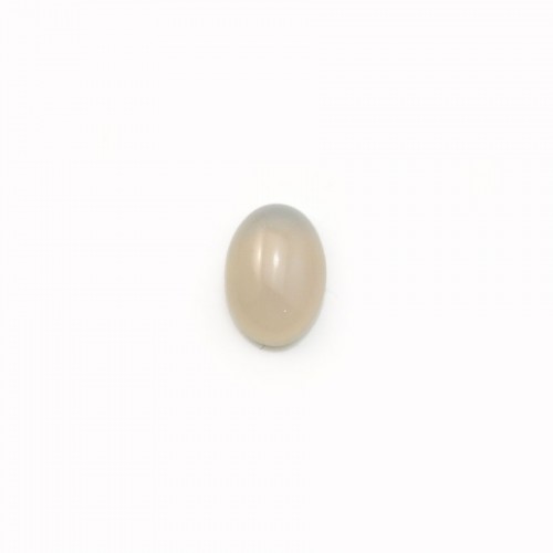 Cabochon d'agate grise, de forme ovale, 5x7mm x 10pcs