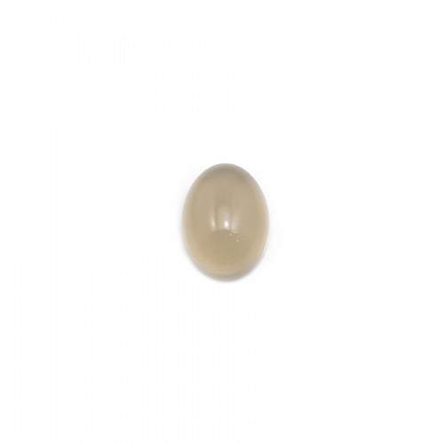Cabochon d'agate grise, de forme ovale, 6x8mm x 4pcs