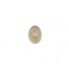 Cabochon d'agate grise, de forme ovale, 6x8mm x 4pcs