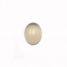 Cabochon d'agate grise, de forme ovale, 8x10mm x 4pcs
