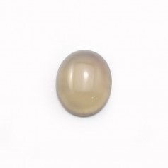 Cabochon d'agate grise, de forme ovale, 10x12mm x 6pcs