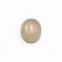 Cabochon d'agate grise, de forme ovale, 10x12mm x 6pcs