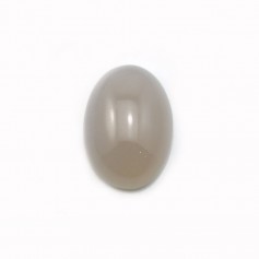 Cabochon d'agate grise, de forme ovale, 10x14mm x 4pcs