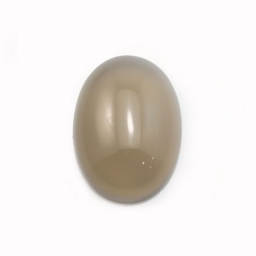 Grauer Achat Cabochon, oval, 13x18mm x 2pcs