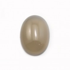 Cabochon d'agate grise, de forme ovale, 13x18mm x 2pcs