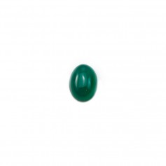 Cabochon agate vert ovale 5x7mm x 4pcs